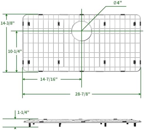 28-7/8" x 14-3/8" Sink Protectors for Kitchen Sink, Rear Drain - Image 2