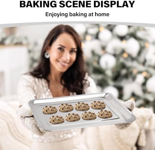 Baking Sheet with Cooling Rack Set, 3 Stainless Steel Baking Pan Cookie Sheet with 3 Cooling Rack, 9/12/16 Inch Cookie Tray Pans for Baking, Non Toxic & Easy Clean - Image 6