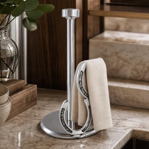 Arthur Court Horseshoe Paper Towel Holder - Decorative Aluminum Equestrian Kitchen Accessory - 12.5 Inch Tall - Image 4