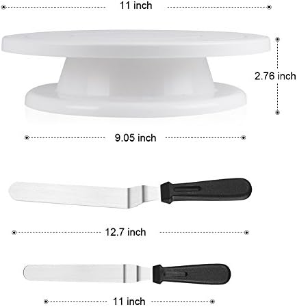 Kootek 11 Inch Rotating Cake Turntable with 2 Icing Spatula and 3 Icing Smoother and 22 Pcs Cake Decorating Kit - Image 2