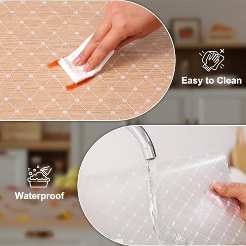 Cooyes Shelf Liner – Premium Non-Adhesive Cabinet & Drawer Liner for Kitchen – Waterproof Shelf Paper with Modern Pattern – Durable EVA Cabinet Mat – Easy to Cut （17.5" W x 240" L） - Image 6
