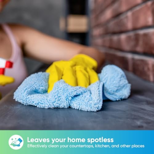 HOMEXCEL Blue Microfiber Cleaning Cloth, Microfiber Towels for Car, 12 Pack - Image 3