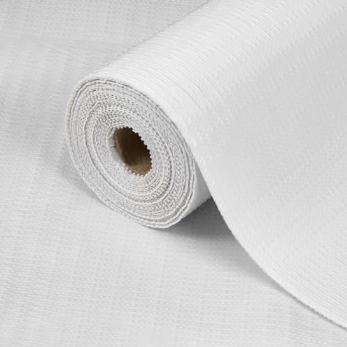 Drawer Liner and Shelf Liner for Kitchen Cabinets Non Adhesive Strong Grip Cabinet Liner Non-Slip Drawer Liner for Shelves, Thickened Durable Waterproof Cupboard Liner, White, 23.6 in x 30 FT by TheBaDaz