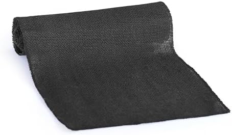MDS® Pack of 20 Natural Burlap Table Runner, 12 x 72 Inch, Jute Rustic Farmhouse Boho Table Decor for Wedding Reception, Dining Table, Bridal Shower, Baby Shower & Party Decorations - Black - Image 4