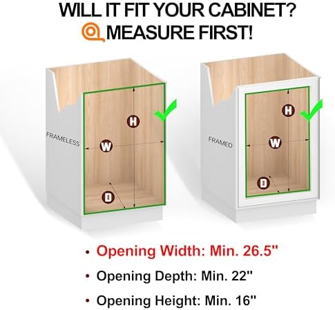 JOWBOOW 2-Tier Pull Out Cabinet Organizer, 26" W x 22" D, Chrome | Heavy-Gauge Wire Slide Out Shelves, 100 lbs Capacity, Ball-Bearing Glides, Min 27" Opening, Under Stove Storage - Image 4