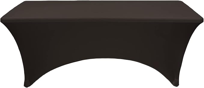 YOUR CHAIR COVERS Rectangular Spandex Table Covers 4ft Fitted Tablecloth Wedding Event Patio Decorations Elastic Fabric Stretch Tables Cover for 4 ft Folding Table (Black) - Image 2