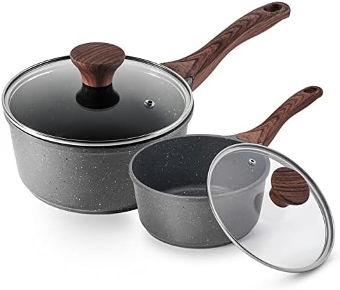 SENSARTE Nonstick Sauce Pan Set with Lid, 2 + 2.5 QT, PFOA/PFOS Free by SENSARTE