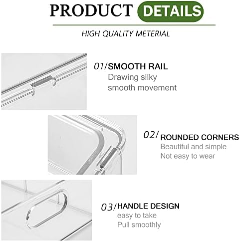 Refrigerator Organizers and Storage, 2 Pack BPA-Free Sturdy Stackable Clear Pull out Drawer Organizer Bins, Fridge Organizers and Storage for Fruit, Produce, Drink, Snack and Food Storage Containers - Image 6
