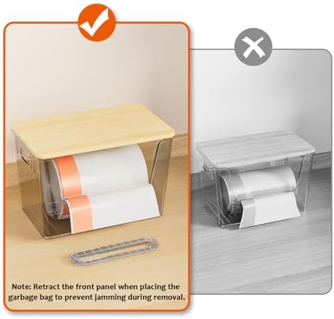 Delamu 2 Set Pantry Organizers and Storage,Trash Bag Dispenser with Bamboo Top,Stackable Trash Bag Dispenser Under Sink Organizer for 4-30 GalBags,Onion,Potato,Fruits,Gray(11.22" L*7" W*7.12" H) - Image 5