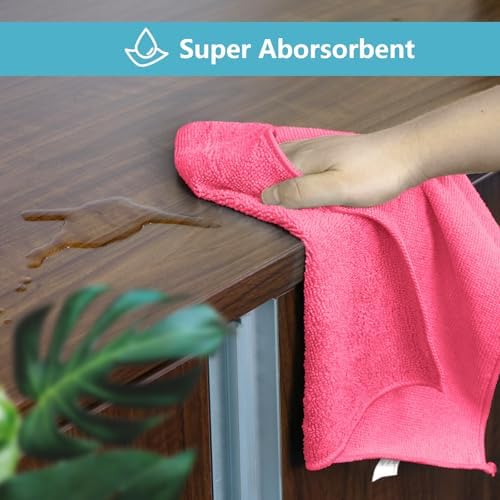 HOMEXCEL 8PK Microfiber Cleaning Cloth, Cleaning Rags for Home, 11.5x11.5in - Image 4