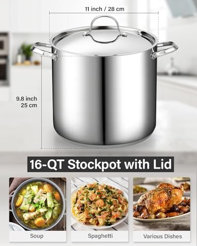 Cooks Standard Extra Large Soup Pot - Stainless Steel Induction Cookware - Image 3