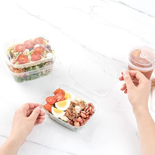 Restaurantware Tamper Tek 12 Ounce Take Out Containers 100 Tamper-Evident Deli Containers - Hinged Lid Freezable Clear Plastic Meal Prep Containers Disposable For Carry Out Or Lunches - Image 5