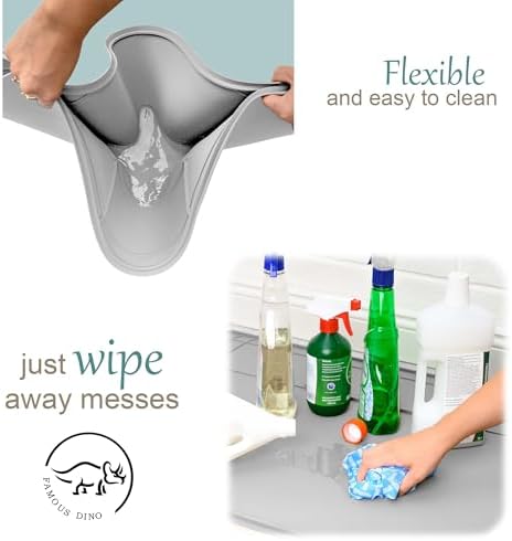 The Original Under Sink Mat - Silicone Waterproof mat, Trimmable, Easy to Clean, Kitchen cabinet liner, Under sink protector mats, Drip Tray with Lip - 34" x 22" or smaller - Image 5