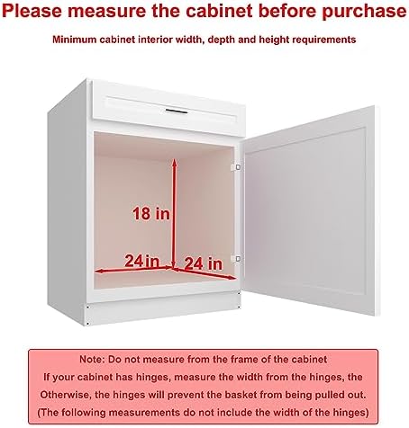 Sikarou Pull Out Cabinet Organizer 23"W 21"D 2-Tier Slide Out Storage Shelf - Image 3