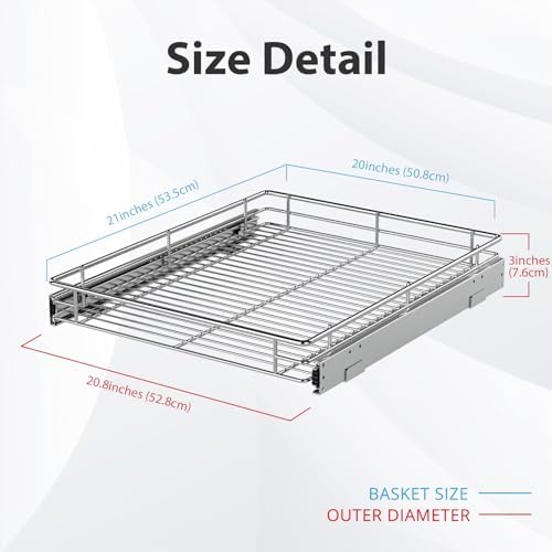 Pull Out Cabinet Organizer,20.8” Slide Out Kitchen Organizers Storage - Image 4