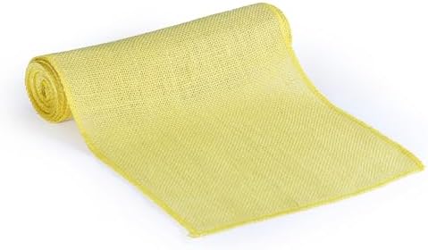 MDS® Pack of 10 Natural Burlap Table Runner, 12 x 72 Inch, Jute Rustic Farmhouse Boho Table Decor for Wedding Reception, Dining Table, Bridal Shower, Baby Shower & Party Decorations - Yellow - Image 4