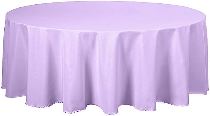 Balsa Circle 6 pcs 108 inch Lavender Round Polyester Tablecloths Fabric Table Cover Linens for Wedding Party Banquet Reception Events Kitchen Dining by BalsaCircle