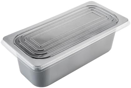 Restaurantware 5 Quart Ice Cream Tub, 100 Count, 5.28 Liter Capacity, Plastic Dessert Container, Rectangular Food Storage Box, Stackable Clear Lid, Gray - Image 2
