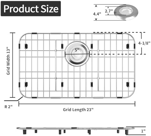 Stainless Steel Sink Protector for Kitchen Sink, 23'' x 13'' - Image 2
