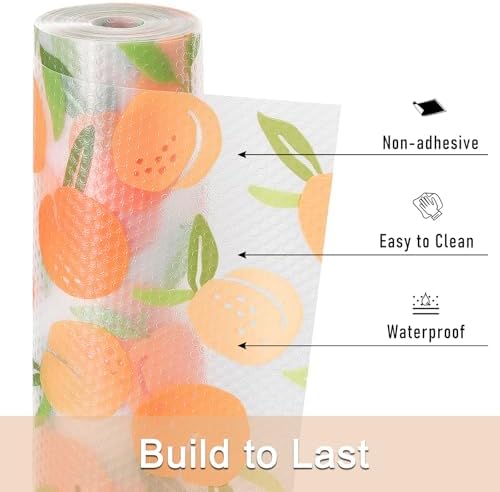 Cooyes Shelf Liner, Non-Adhesive Waterproof Drawer Liner, Durable Easy-to-Cut EVA Shelf Paper for Kitchen Cabinets, Refrigerator, Cupboard, and Dresser (17.5 Inch W x 126 Inch L, Peaches) - Image 3