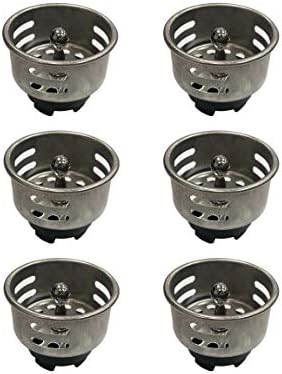 Stainless Steel Junior Duo Strainer Replacement Basket/Stopper for Bar and Prep Sinks Drains 6 Pack by VARNAHOME