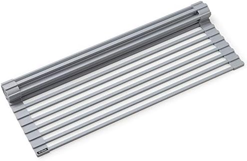 Kraus Multipurpose Workstation Sink Roll-Up Dish Drying Rack, Colander and Trivet in Light Grey, KRM-11LG by Unknown