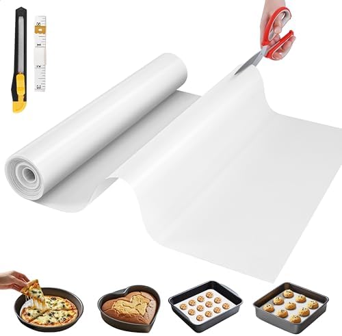 GTJ Silicone Baking Mat Roll, Reusable Baking Sheet Liners, 12 in x 10 ft | Free Cut to Size, Food-Grade, Non-Stick, Non-Slip, For Dough, Pastry, Air Fryer, Freeze Dryer, Oven Pan, Kitchen Counter by GTJ