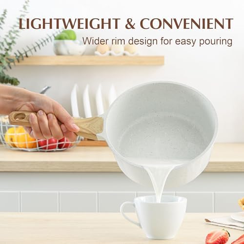 SENSARTE 2QT Ceramic Nonstick Saucepan with Lid, PTFE/PFAS/PFOS Free - Image 3