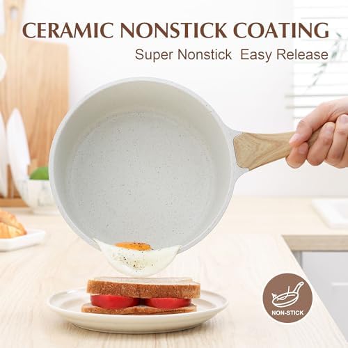 SENSARTE 2.5 QT Ceramic Nonstick Saucepan with Lid, PTFE/PFAS/PFOA Free - Image 2