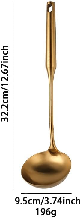 Soup Ladle, 304 Stainless Steel Soup Spoon with with Vacuum Ergonomic Round Handle,Durable & Sturdy Kitchen Ladle Spoon,Serving Ladle for Cooking,Portioning, Gravy,Sauces,12.67inch - Image 2