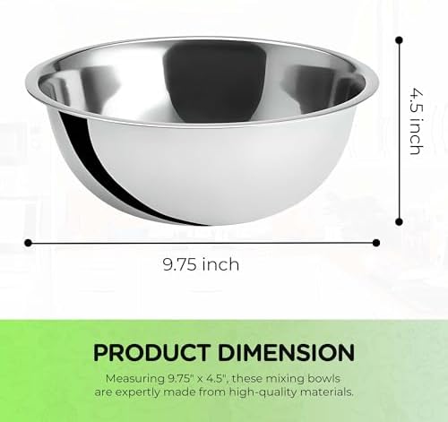OCS Parts 4-Pack 3 Quart Mixing Bowls | Set of 4 | 9.75" Stainless Steel - Image 2