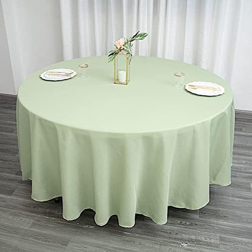 Balsa Circle 10 pcs 108 inch Sage Green Round Washable Polyester Easy-Care Tablecloth for Indoor and Outdoor Bridal Shower Wedding Events Kitchen Dining - Image 5