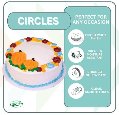 SCT bright white cake circles, 14" diameter , white, paper, 100/carton - Image 4