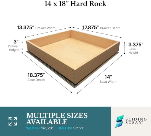 SlidingSusan HardRock MDF Pull-Out Cabinet Drawer Organizer 14"W x 18"D - Image 3