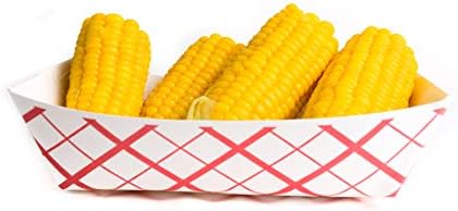 200ct Heavy Duty Disposable Paper Food Tray (5 LB) - Red Check Food Tray, USA MADE, Recyclable, Biodegradable, Compostable, Great for Picnics, Carnivals, Party, Camping, BBQ, Restaurants, Fries - Image 4
