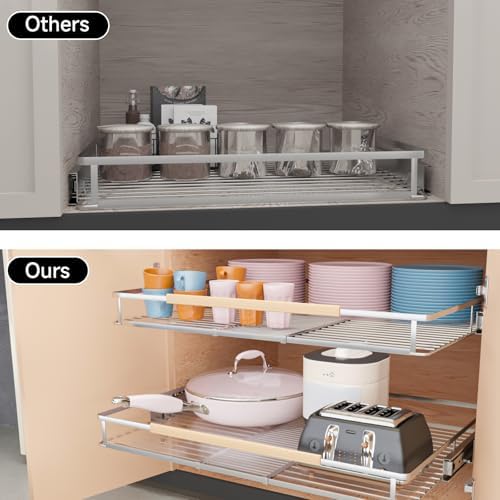 2Pack Expandable Pull Out Cabinet Organizer, 23.2"-39.9" W x 22.5''D - Image 4