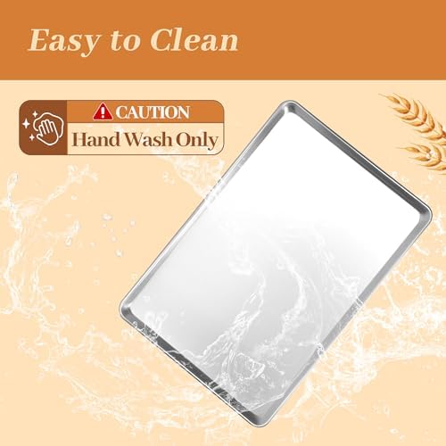 12 Pack Half Size Aluminum Baking Sheet Pans, 18"x13" | NSF, commercial cookie sheets, rolled rim baking pan, for roasting, freezer, bakery, oven safe up to 500℉ - Image 6