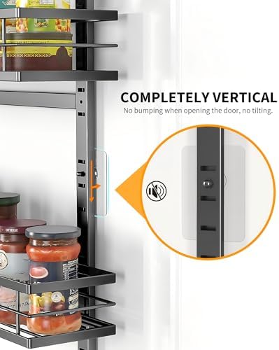 Moforoco 9-Tier Over The Door Pantry Organizer, Pantry Organization and Storage, Black Hanging Basket Wall Spice Rack Seasoning Shelves, Home & Kitchen Bedroom Bathroom House Essentials (Pack of 2) - Image 5