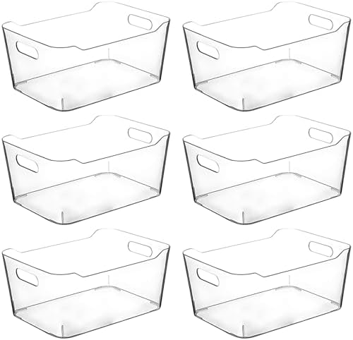 Clear Plastic Storage Bins, Pantry Organizers and Storage Containers, Large Fridge Organizer Bins, Home Kitchen Cabinet Organizer, Medicine Cabinet Bin for Organizing Freezer Closet by CONTROLKITCHEN