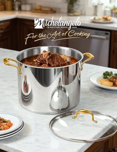 MICHELANGELO Stainless Steel Stock Pot - 20 Quart Soup Pot with Lid & Ergonomic Handle, Extra-Large Pots for Cooking, Suitable for All Stoves - Image 7