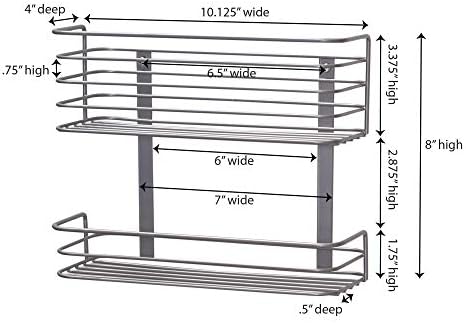 Household Essentials 1228-1 Double Basket Door Mount Cabinet Organizer | Mounts to Solid Cabinet Doors or Wall - Image 2