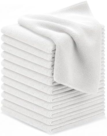 Avalon Towels Microfiber Cleaning Cloths (Value Pack of 12) - Size 12 x 12 Inches, Highly Absorbent Cleaning Rags, Lint Free, Reusable and Washable, Microfiber Towels for Cars by AvalonTowels