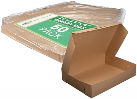 SCT Kraft One-Piece Non-Window Bakery Boxes, 19 x 14 x 4, Brown, Paper, 50/Carton by SouthernChampionTray