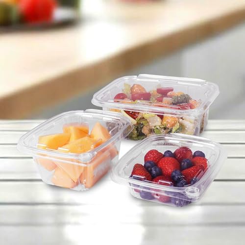 8oz RPET Clear Hinged Lid Tamper Evident Container - durable, stackable, to go box - 240pcs - Image 6
