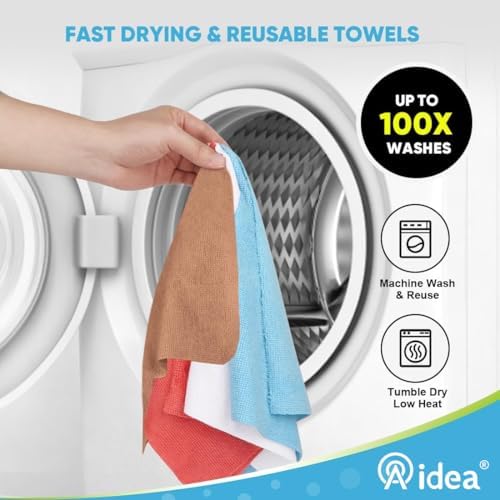 AIDEA Microfiber Cleaning Cloth-165 Sheets 3 Roll,Cleaning Rags 11×9" Brown - Image 6