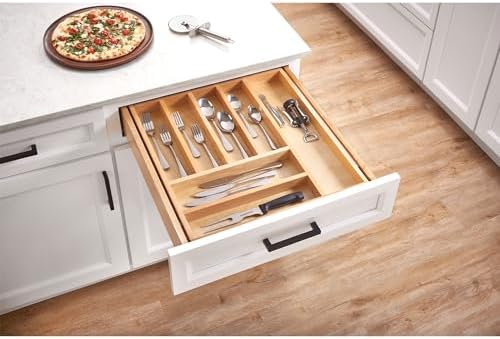 Rev-A-Shelf Maple Two-Tier Cutlery Replacement Drawer System w/BLUM Soft-Close for Face Frame Base Kitchen Cabinets, Kitchen Drawer Organizer, Min Opening Width of 21", 4WTCD-24HSC-1 - Image 5
