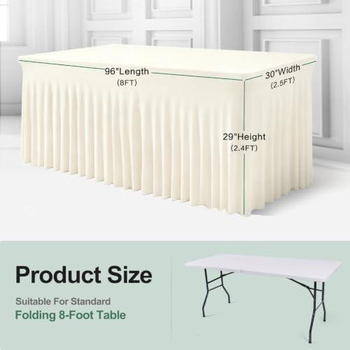 BDDC One-Piece Spandex Table Cloth Skirt for 8FT Rectangle Tables - Image 3