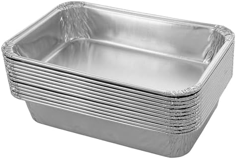 PACTOGO 6" x 4" x 1" Disposable Aluminum Foil Smooth-Wall Oblong Mini Danish Cake Pans - Ideal Baking Tins for Sweets, Coffee Cakes, Danishes, Cookies, Brownies (Pack of 25) - Image 3