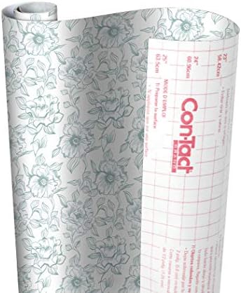 Con-Tact Brand Creative Covering, Self-Adhesive Shelf Liner, Multi-Purpose Vinyl Roll, Easy to Use and Apply, 18'' x 16', English Rose Blue by Kittrich+%28Home%29