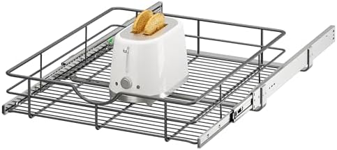 Pull Out Shelves - 20" W x 22" D Soft Close Pull Out Cabinet Organizer 1 Tier - Sliding Shelves with Shelf Liner - Heavy Duty Steel Wire Drawers for Kitchen Cabinets, Pantry, Bathroom by Unknown